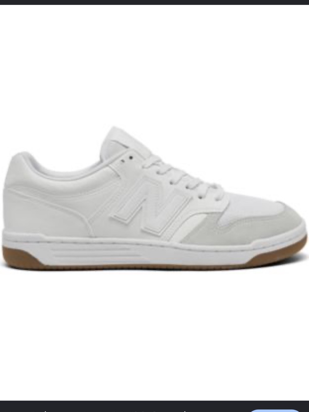 New Balance Men's White Sneakers with Gum Outsole